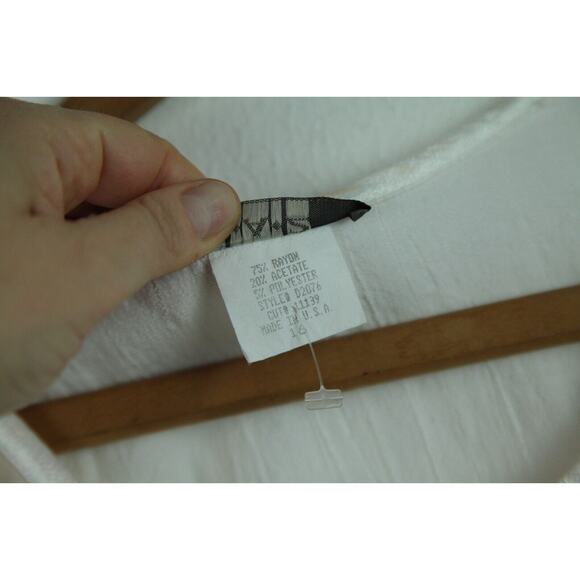 Vintage Small M Dress White Cottagecore Victorian Romantic Boho 90s Maxi FLAW - Picture 3 of 16